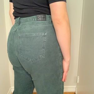 Green Corduroy American Eagle Mom Jean
